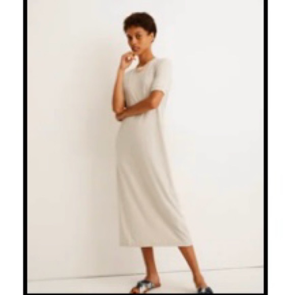 Madewell Mini Tee dress Light Beige midi length. Short sleeve Size XS - Picture 2 of 10